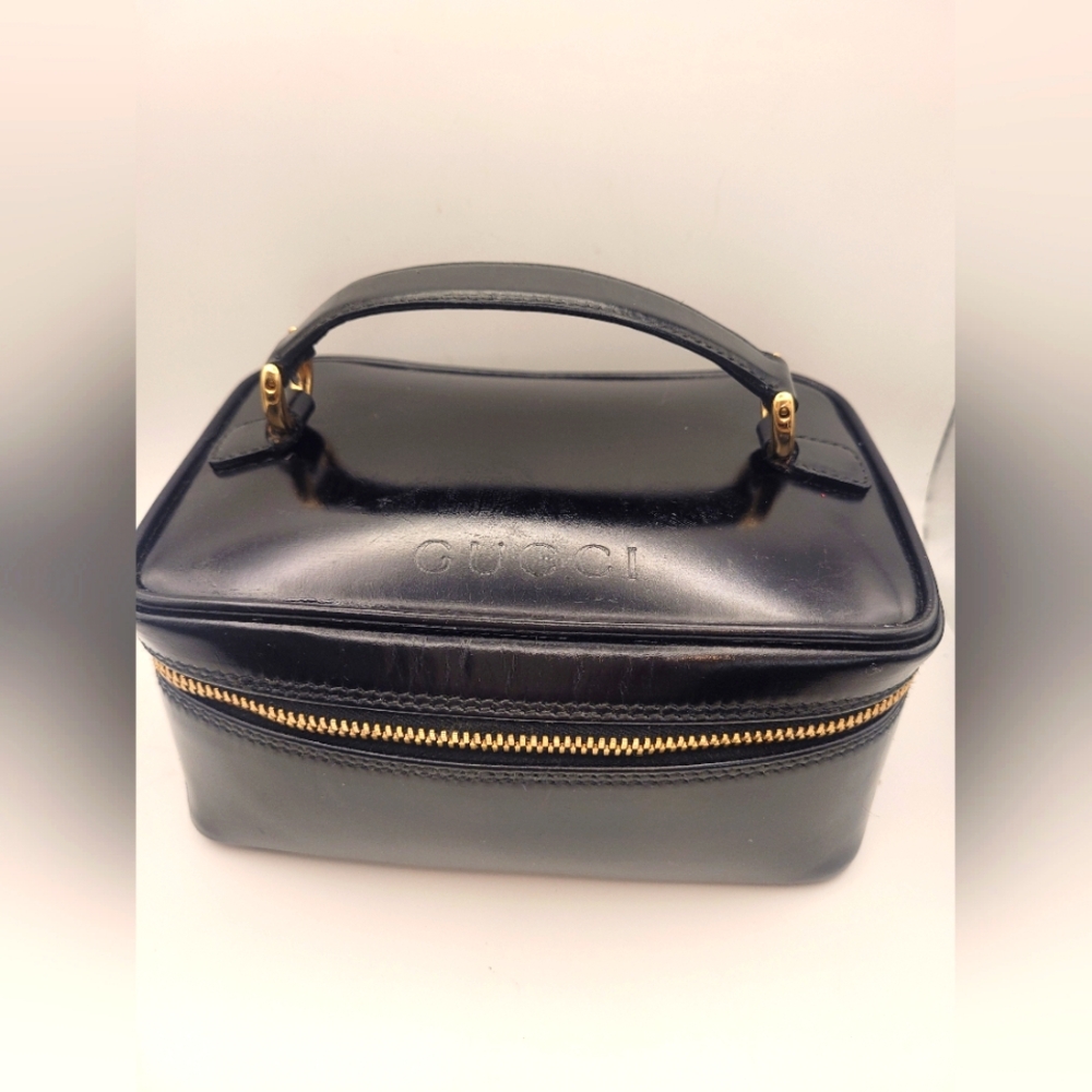 Authentic GUCCI Black Bamboo Vanity Cosmetic Pouch